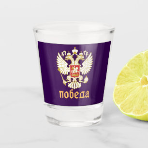 Russia Flag Imperial Eagle Russian Orthodox Shot Glass