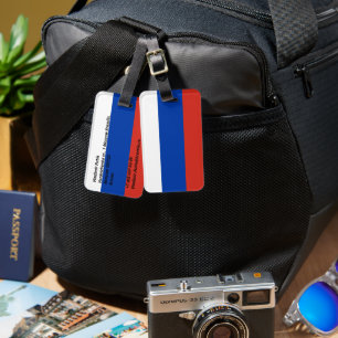 Russia flag luggage tag