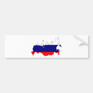 Russia Flag Map Bumper Sticker