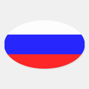 Russia Flag Oval Sticker