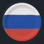 Russia Flag Paper Plate<br><div class="desc">Russia Flag Paper Plate. You can add your own text or graphics by clicking "customise further"</div>