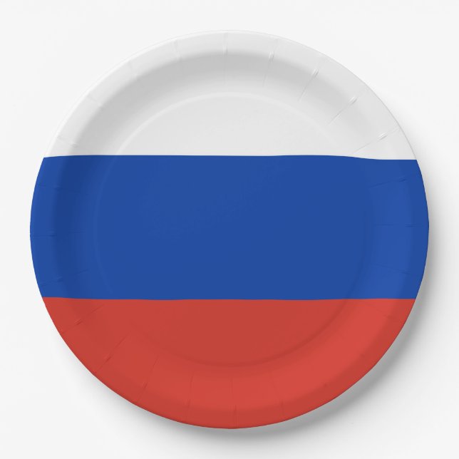 Russia Flag Paper Plate (Front)