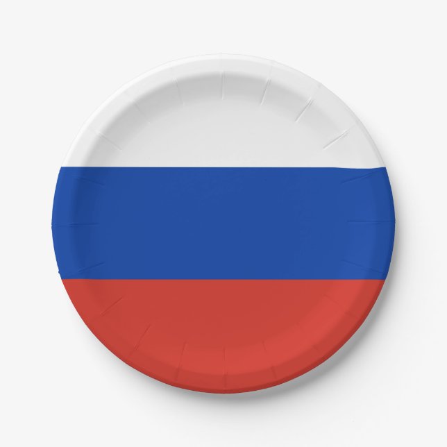 Russia Flag Paper Plate (Front)