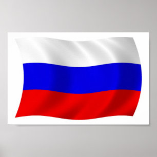 Russia Flag Poster Print