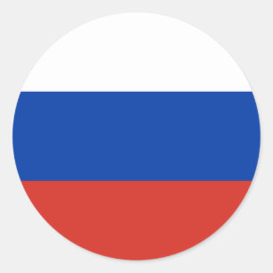 Russia Flag Round Sticker