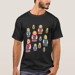 Russia Gift Russian Nesting Dolls Matryoshka Retro T-Shirt