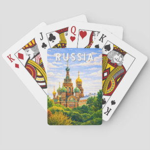 Russia Illustration Travel Art Vintage Playing Cards