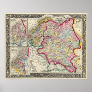 Russia In Europe, Sweden, And Norway Poster