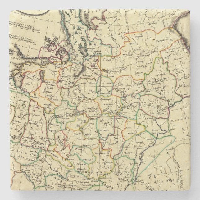 Russia in Europe with boundaries outlined Stone Coaster (Front)