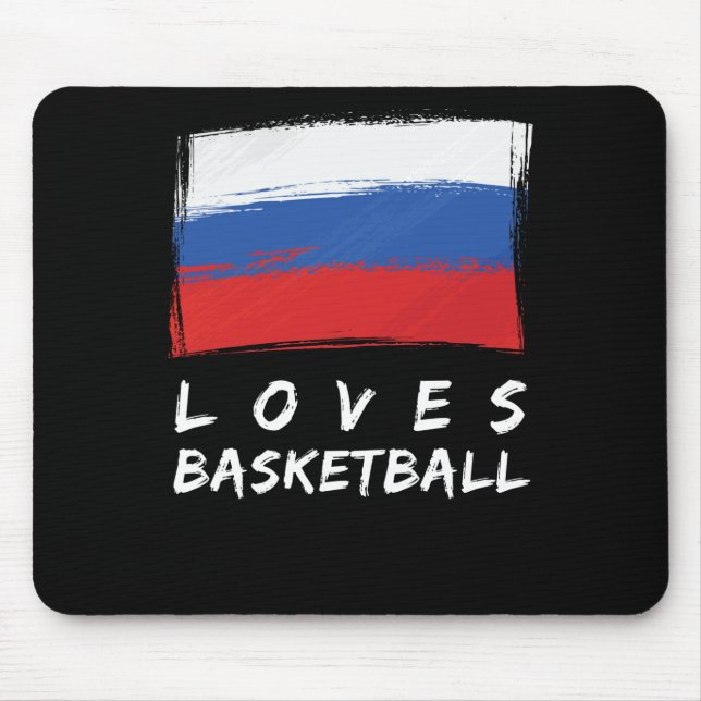 Russia Loves Basketball  Mouse Pad (Front)