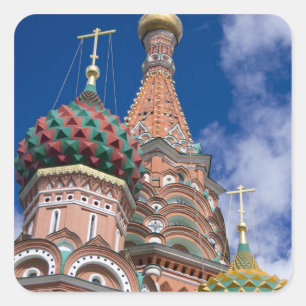 Russia, Moscow, Red Square. St. Basil's 5 Square Sticker
