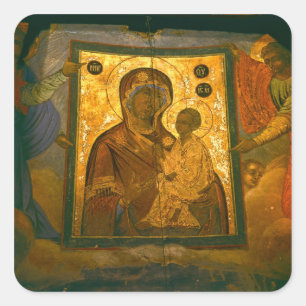 Russia, Novgorod Province, Tikhvin Monastery, Square Sticker