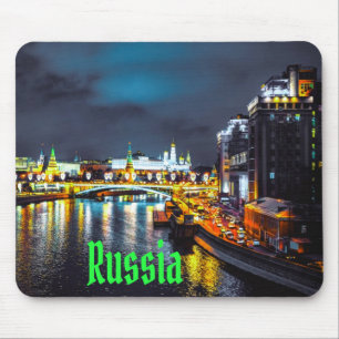 Russia or Russian Federation Moscow At Night Mouse Pad
