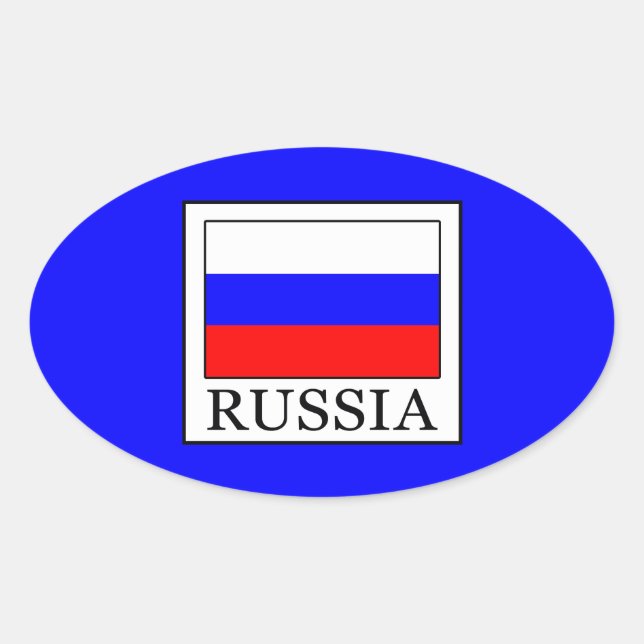 Russia Oval Sticker (Front)