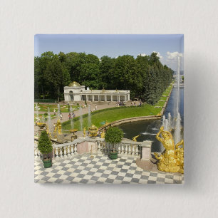 Russia. Petrodvorets. Peterhof Palace. Peter the 15 Cm Square Badge