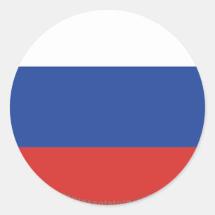 Russia Plain Flag Classic Round Sticker