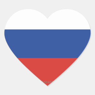 Russia Plain Flag Heart Sticker