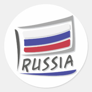 Russia Pride X Flag Classic Round Sticker