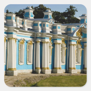 Russia, Pushkin. Portion of Catherine Palace. Square Sticker