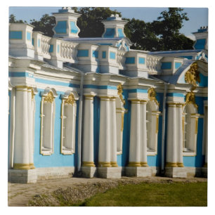 Russia, Pushkin. Portion of Catherine Palace. Tile