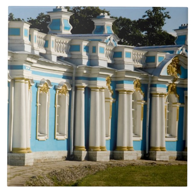 Russia, Pushkin. Portion of Catherine Palace. Tile (Front)