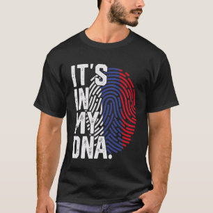 Russia Roots Flag Fingerprint Graphic Patriotic T-Shirt