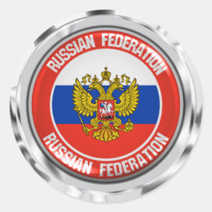 Russia Round Emblem Classic Round Sticker