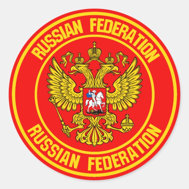 Russia Round Emblem Classic Round Sticker (Front)