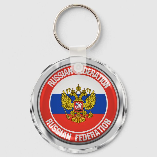 Russia Round Emblem Key Ring (Front)