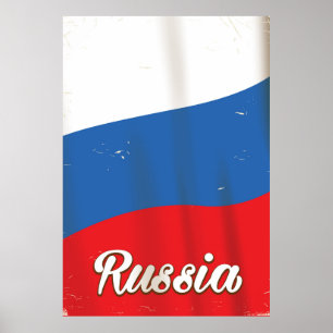 Russia Russia National Flag vintage travel poster