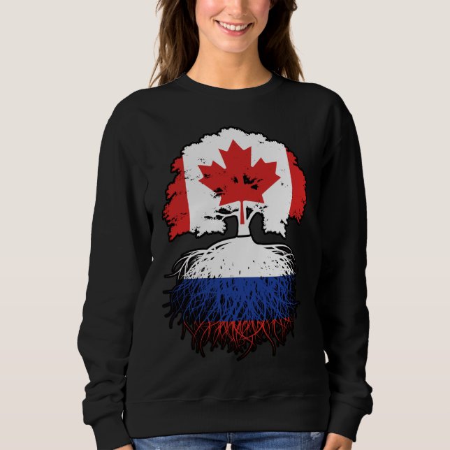Russia Russian Canadian Canada Tree Roots Flag Sweatshirt (Front)
