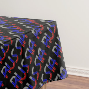 Russia Russian Flag Colours Typography Elegant Tablecloth