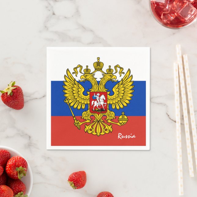 Russia & Russian flag party fashion /sport fans Napkin (Insitu)