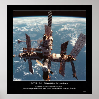 Russia’s Mir Space Station over pl... - Customised Poster