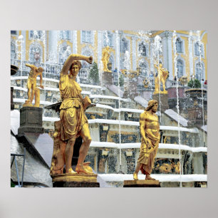 Russia, Saint Petersburg, Peterhof, Samson and Poster