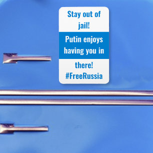Russia -Stay Out Of Jail- English - WhiteBlueWhite Magnet