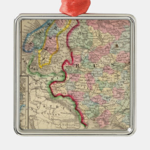 Russia, Sweden, Norway Map by Mitchell Metal Tree Decoration