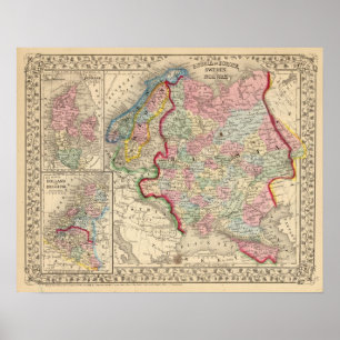 Russia, Sweden, Norway Map by Mitchell Poster