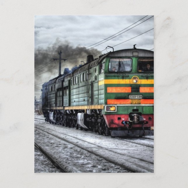 Russia Train Locomotive Postcard (Front)