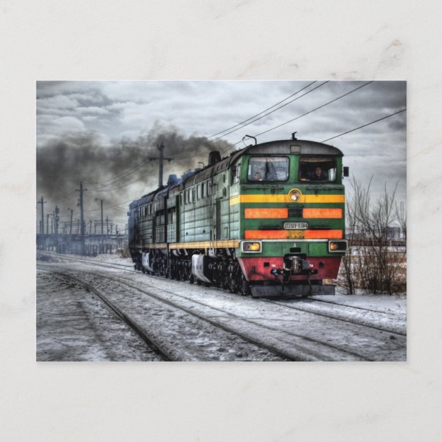 Russia Train Locomotive Postcard (Front)