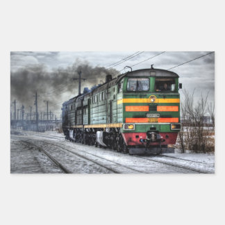 Russia Train Locomotive Rectangular Sticker