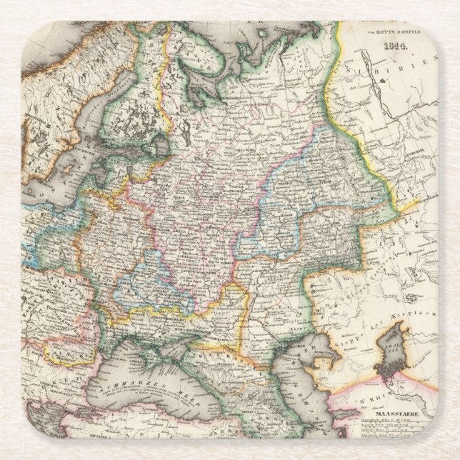 Russia, Ukraine Square Paper Coaster (Front)