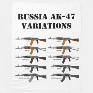RUSSIAN AK-47 VARIATIONS FLEECE BLANKET