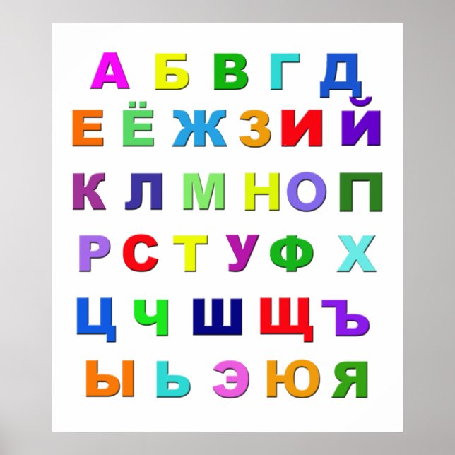 Russian Alphabet Poster (Front)