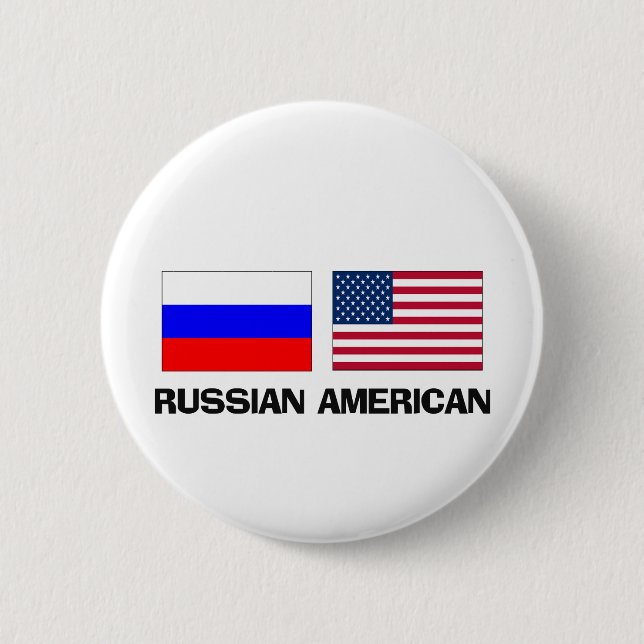 Russian American 6 Cm Round Badge (Front)