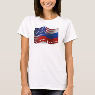 Russian-American Waving Flag T-Shirt