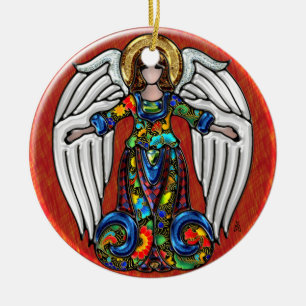 Russian Angel (Personalised Ceramic Ornament) Tree Decoration