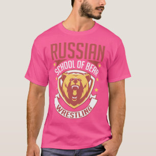 Russian Bear Wrestling Retro Wrestler Mixed Martia T-Shirt