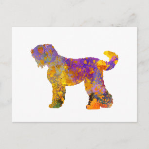 Russian Black Terrier 01 in watercolor 2 Postcard