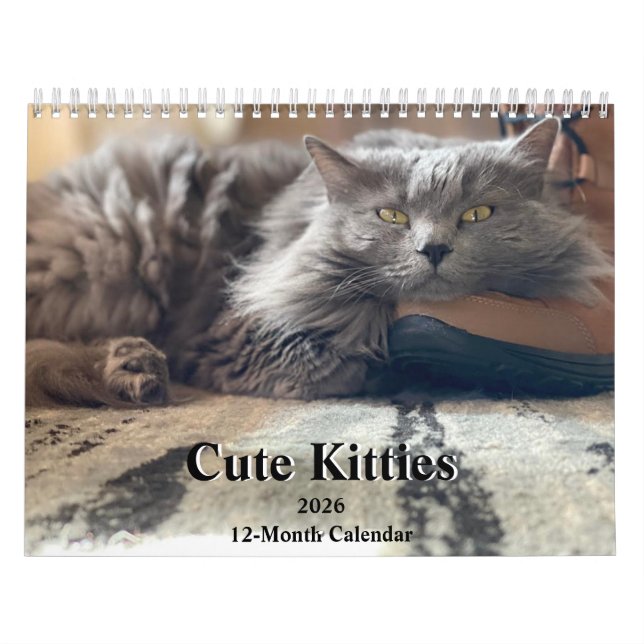 Russian Blue and Ginger Orange Tabby Cats 2026 Calendar (Cover)